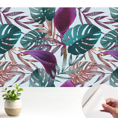 Öntapadós tapéta színes trópusi levelekkel