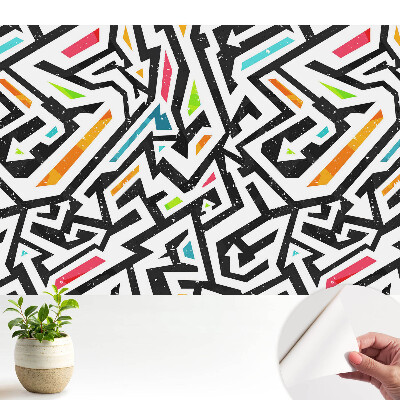 Tapéta színes geometriai mintákkal