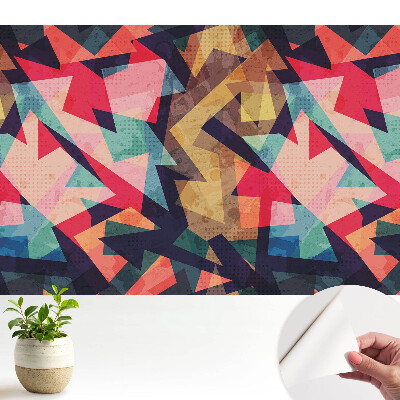 Tapéta absztrakt mozaikmintával élénk színekben
