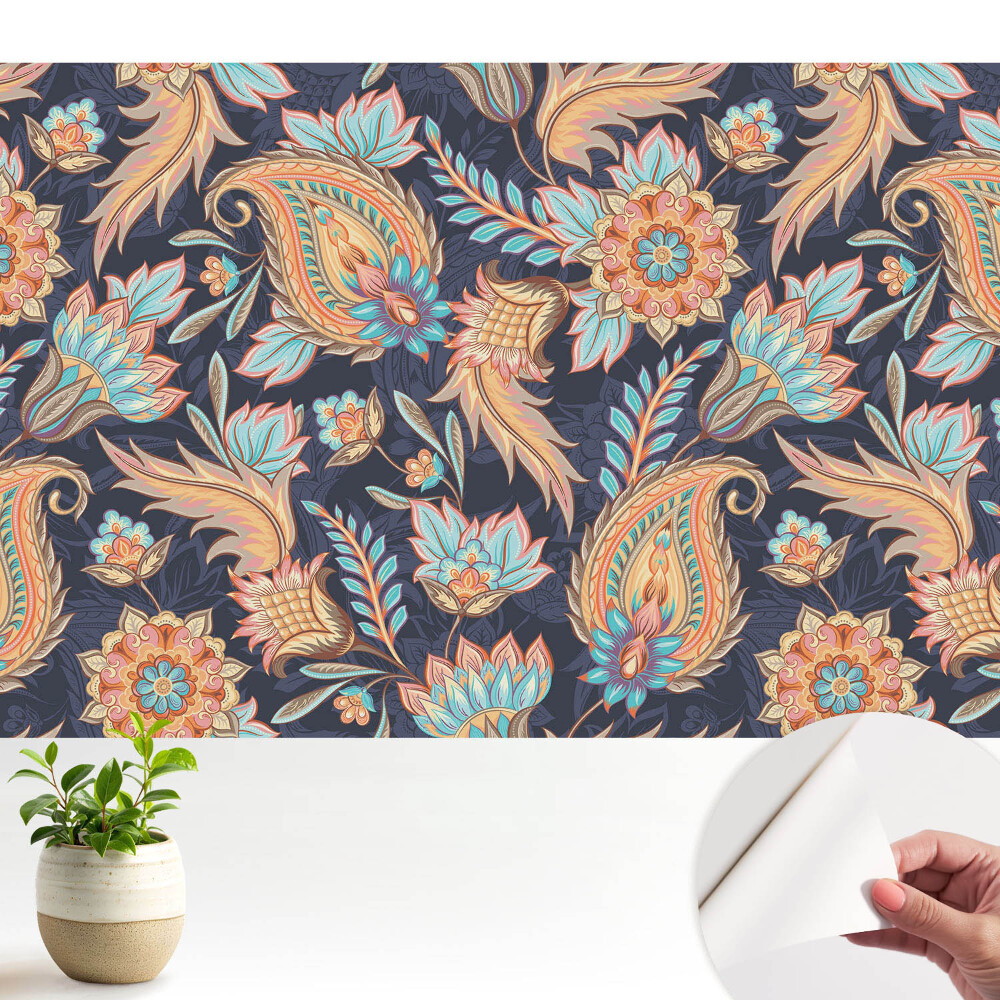 Öntapadós tapéta Virágok és levelek klasszikus stílusban