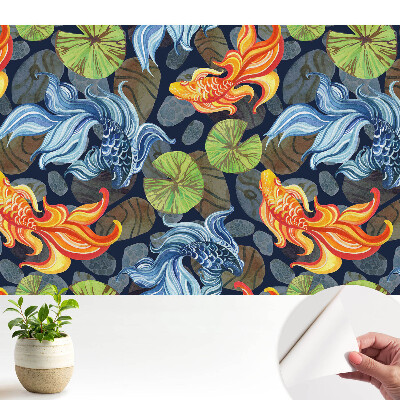 Öntapadó tapéta energikus koi hal motívummal