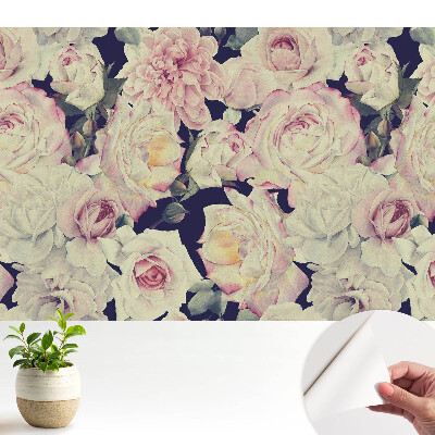 Öntapadó tapéta Romantikus virágok ismétlődő mintázata