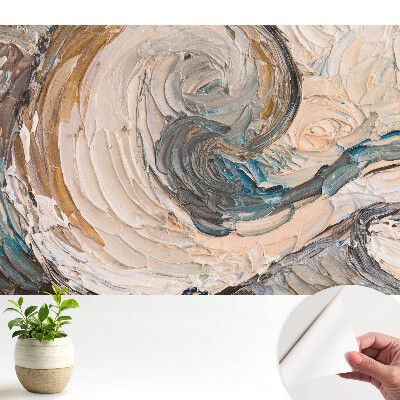 Tapéta absztrakt mozaikmintával, színek és örvények megjelenésével