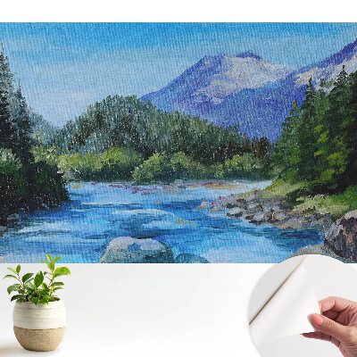 Öntapadó tapéta tájképpel, hegyek motívummal