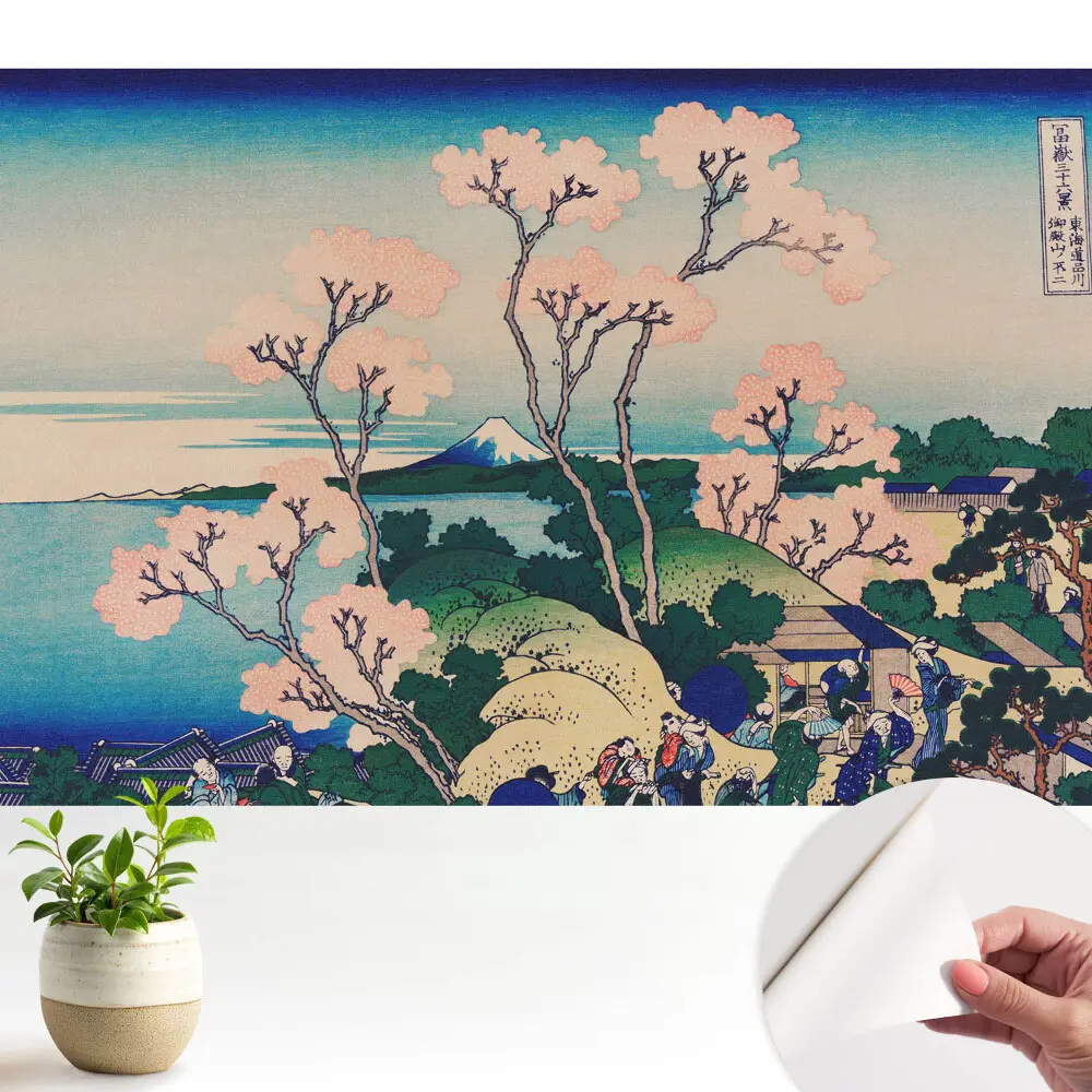 Modern tapéta japán tájkép tavaszi motívummal