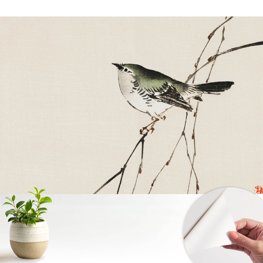 Öntapadó tapéta Madár egy ágon minimalizmus harmónia.