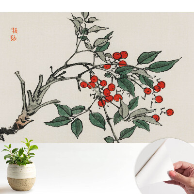 Öntapadós tapéta hagyományos növényi mintával