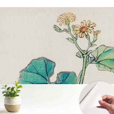 Modern tapéta Egy finom virág zöld levelek hátterében