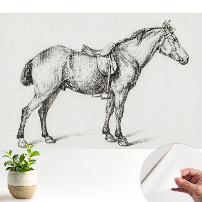 Tapéta valósághű lónyeregmintával