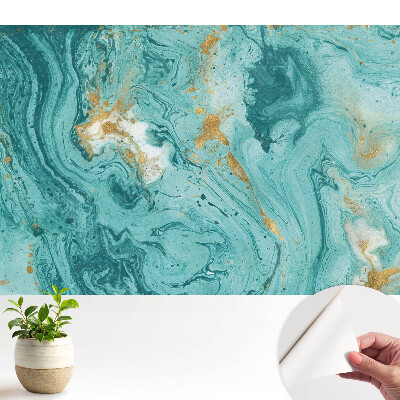 Tapéta türkiz absztrakt mintákkal és elegáns színvilággal