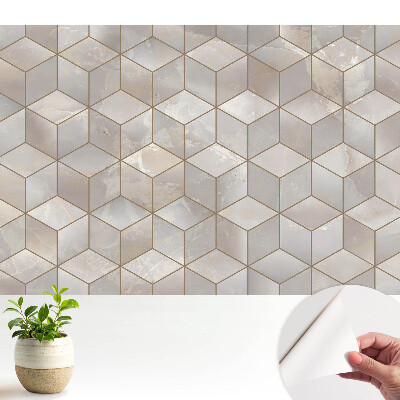 Modern geometrikus mozaik mintájú tapéta szürke árnyalatokban