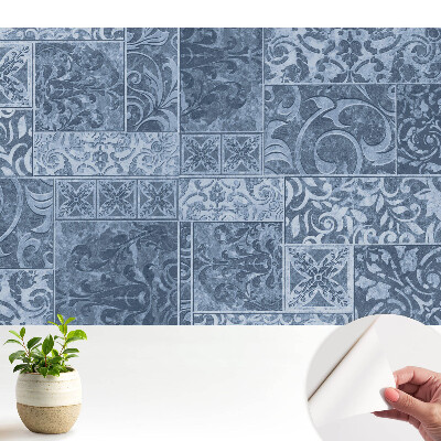 Öntapadós tapéta Kék vintage minta