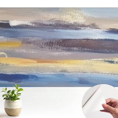 Dekor tapéta absztrakt tájképpel finom színekben