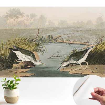 Modern tapéta Madarak a tóparton, a természet harmóniája