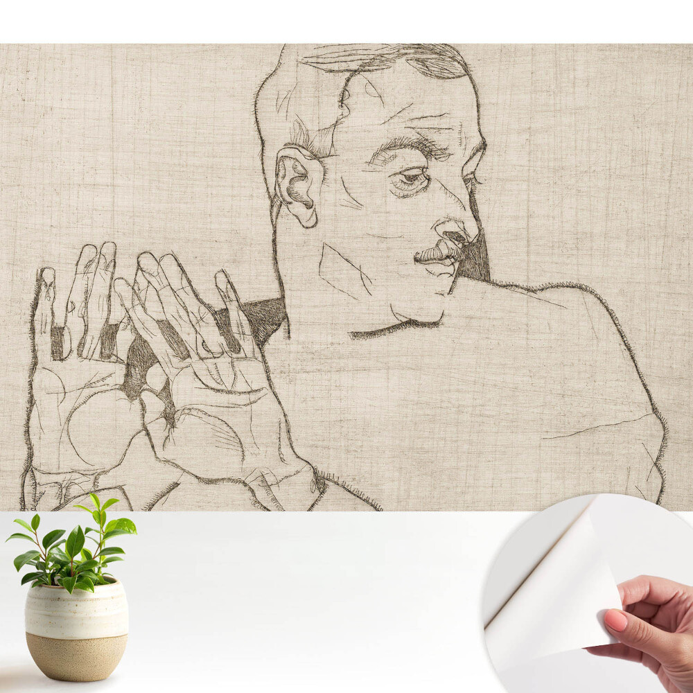 Öntapadó tapéta Minimalista vázlat egy alakról és gesztusról