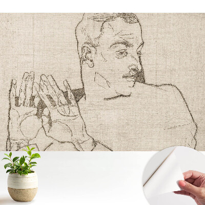 Öntapadó tapéta Minimalista vázlat egy alakról és gesztusról