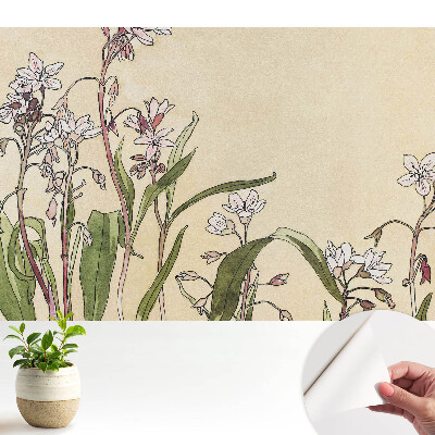 Öntapadós tapéta finom virágmintával világos háttéren