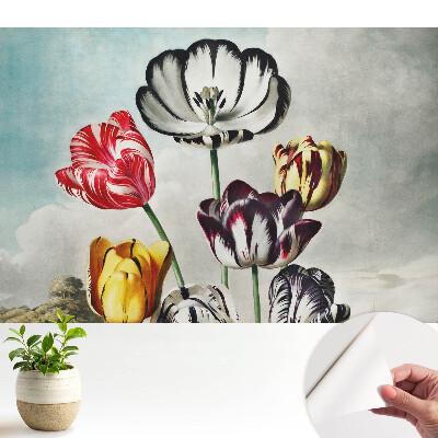 Modern tapéta tulipáncsokor motívummal, klasszikus eleganciát sugárzó kivitel