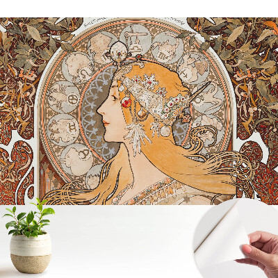 Öntapadós tapéta női alak és asztrológiai jelképek motívumával