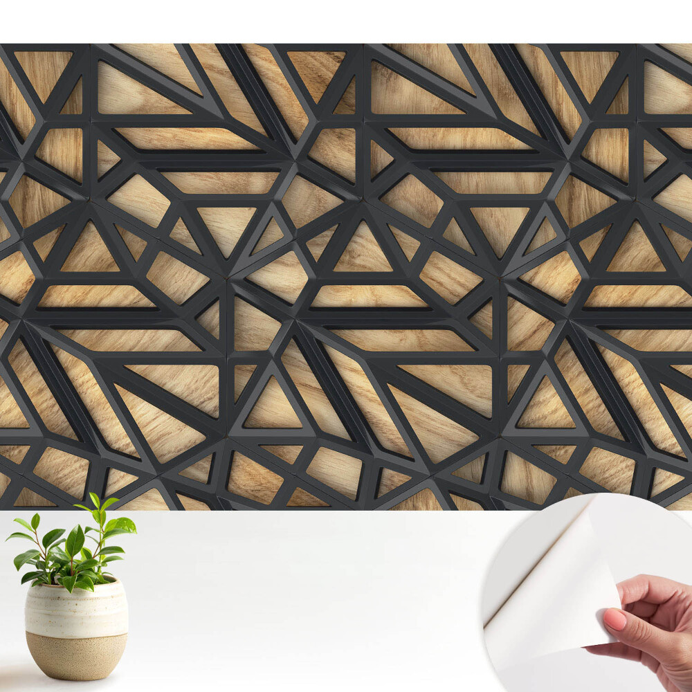 Modern tapéta Geometrikus háromszögek fa harmóniája