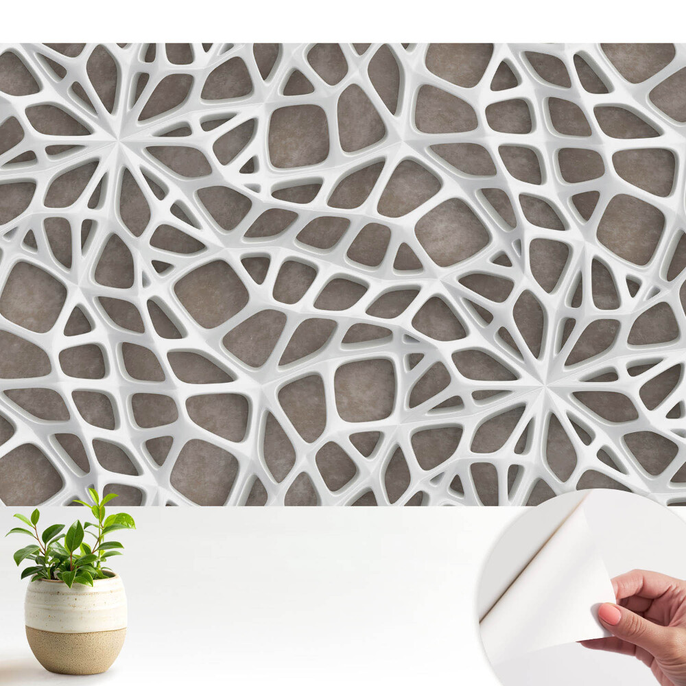 Dekor tapéta Fehér organikus struktúrák barna alapon