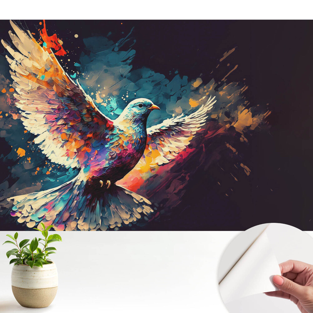 Modern tapéta Egy színes, dinamikus madár repülés közben