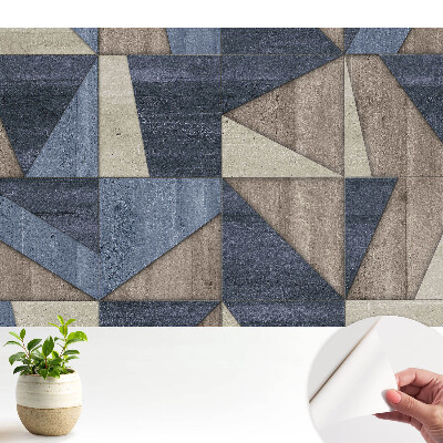 Öntapadós tapéta geometrikus mozaikmintával földszínű árnyalatokban
