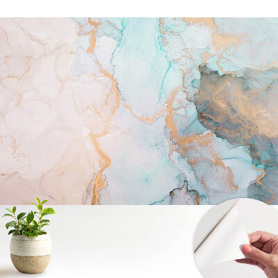 Modern tapéta az ég és a föld színeivel folyékony absztrakcióban