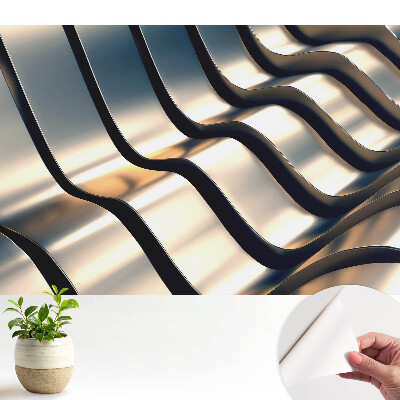 Tapéta fémes hullámmintával, modern stílusban