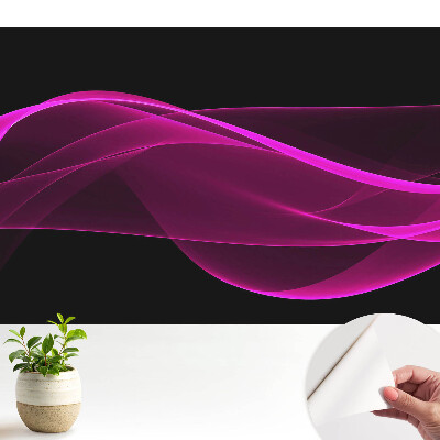 Modern tapéta energikus rózsaszín szalagokkal fekete háttéren