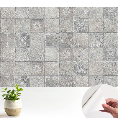 Modern tapéta Stílusos csempék szürke és bézs árnyalatokban