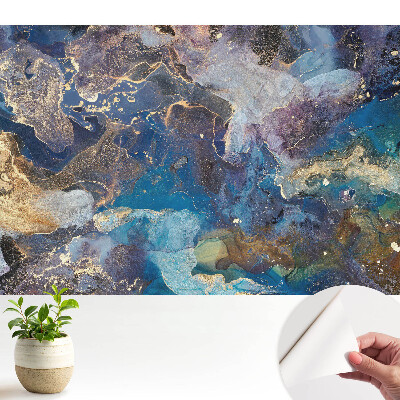 Öntapadós tapéta Kozmikus absztrakció kék és lila árnyalatokban