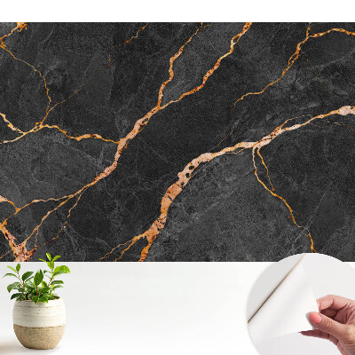 Öntapadós tapéta falra Márvány fekete háttér erekkel