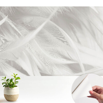 Öntapadós tapéta Pihe-fehér tollak