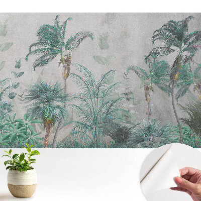 Öntapadó tapéta trópusi pálmafákkal és levelekkel