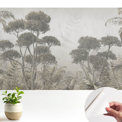 Dekor tapéta egzotikus erdőmotívummal a rusztikus természet harmóniájában