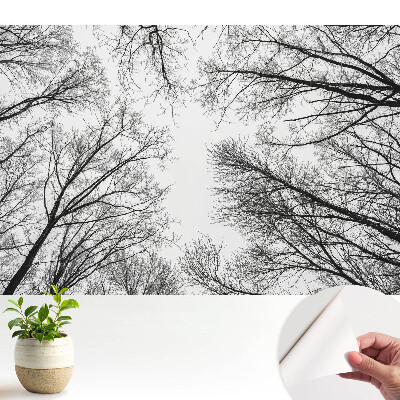 Öntapadós tapéta fekete-fehér téli fa mintával