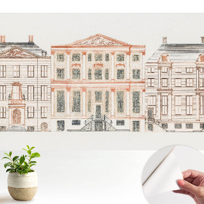 Öntapadó tapéta klasszikus építészeti homlokzatok mintával