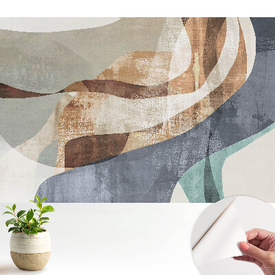 Öntapadó tapéta színes hullámos absztrakt formákkal