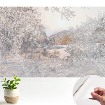 Öntapadós tapéta egzotikus természeti tájjal