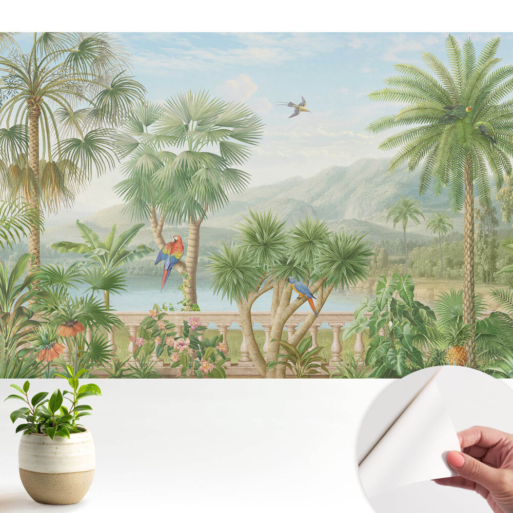 Öntapadó tapéta Trópusi kilátás egy természeti oázisra