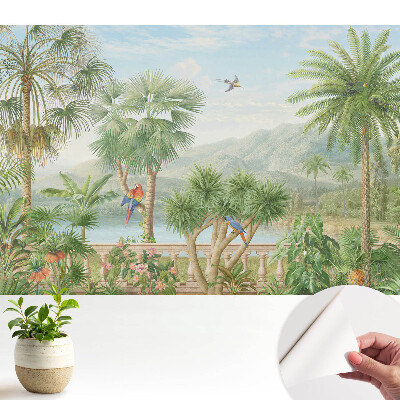 Öntapadó tapéta trópusi tájkép mintával