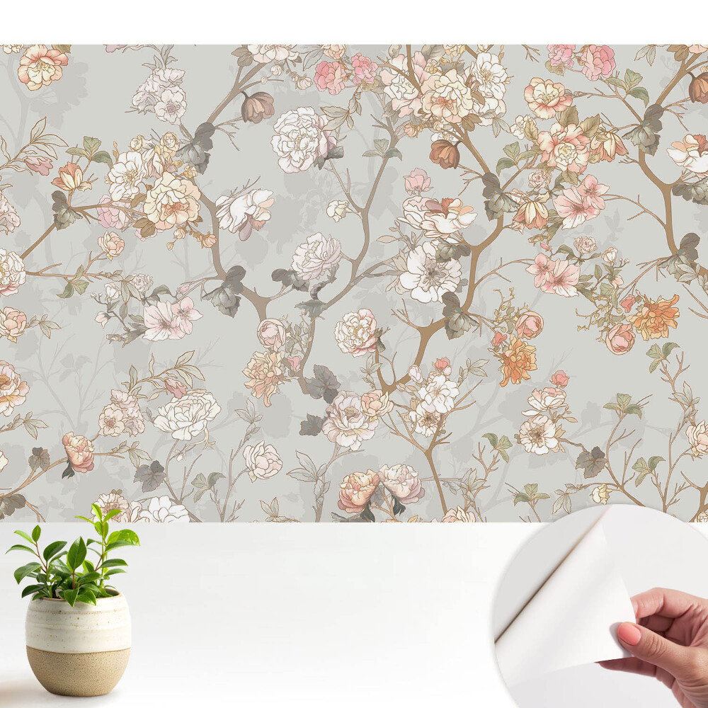 Tapéta Klasszikus pasztell virágmotívum