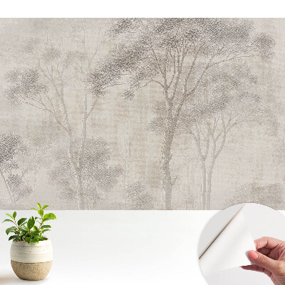 Öntapadó tapéta Finom fák bézs háttérrel