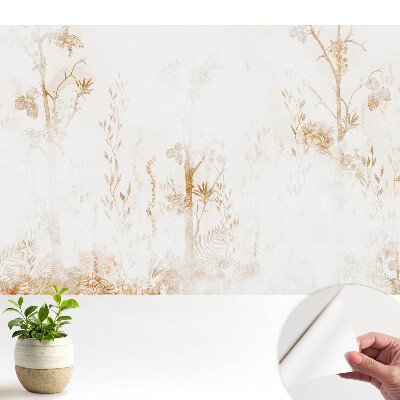 Dekor tapéta botanikai motívumokkal világos háttéren