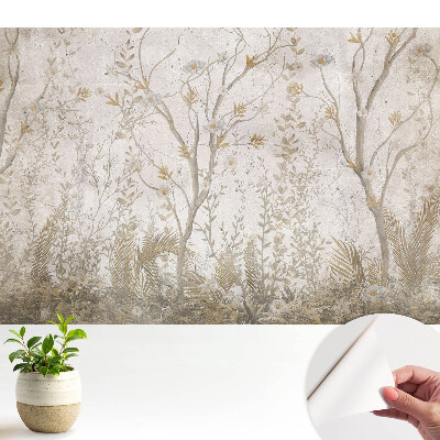 Modern tapéta finom növényi grafikával