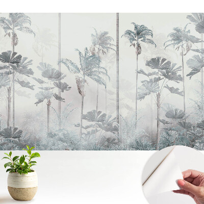 Öntapadó tapéta egzotikus pálmafákkal és lágy ködös hatással