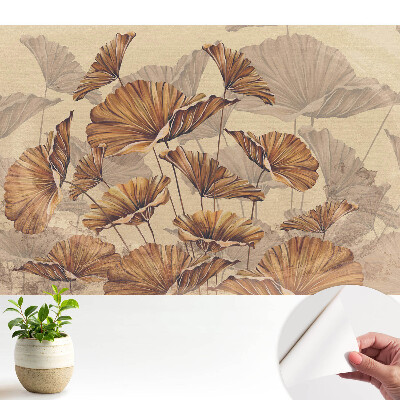 Öntapadós tapéta rusztikus levélmintával meleg színekben