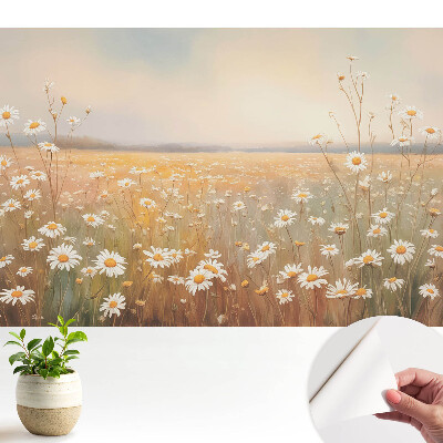 Öntapadós tapéta margaréta rét pasztell árnyalataiban romantikus hangulattal