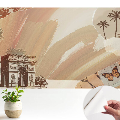 Modern tapéta egzotikus utazási motívumokkal